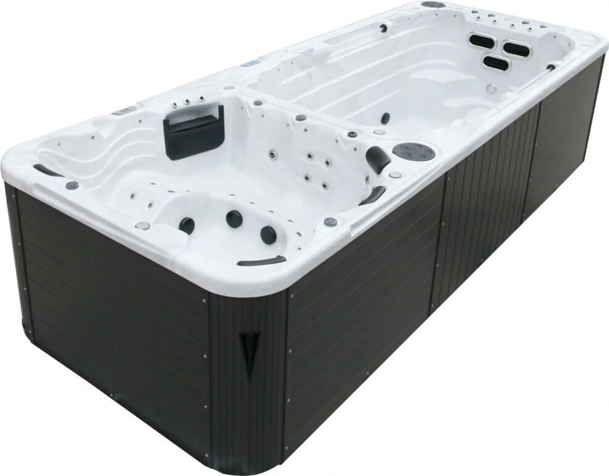 XXXL Luxus Led Swim Spa 580x230 Whirlpool+Gegenstromanlage Schwimmbecken V2 SET