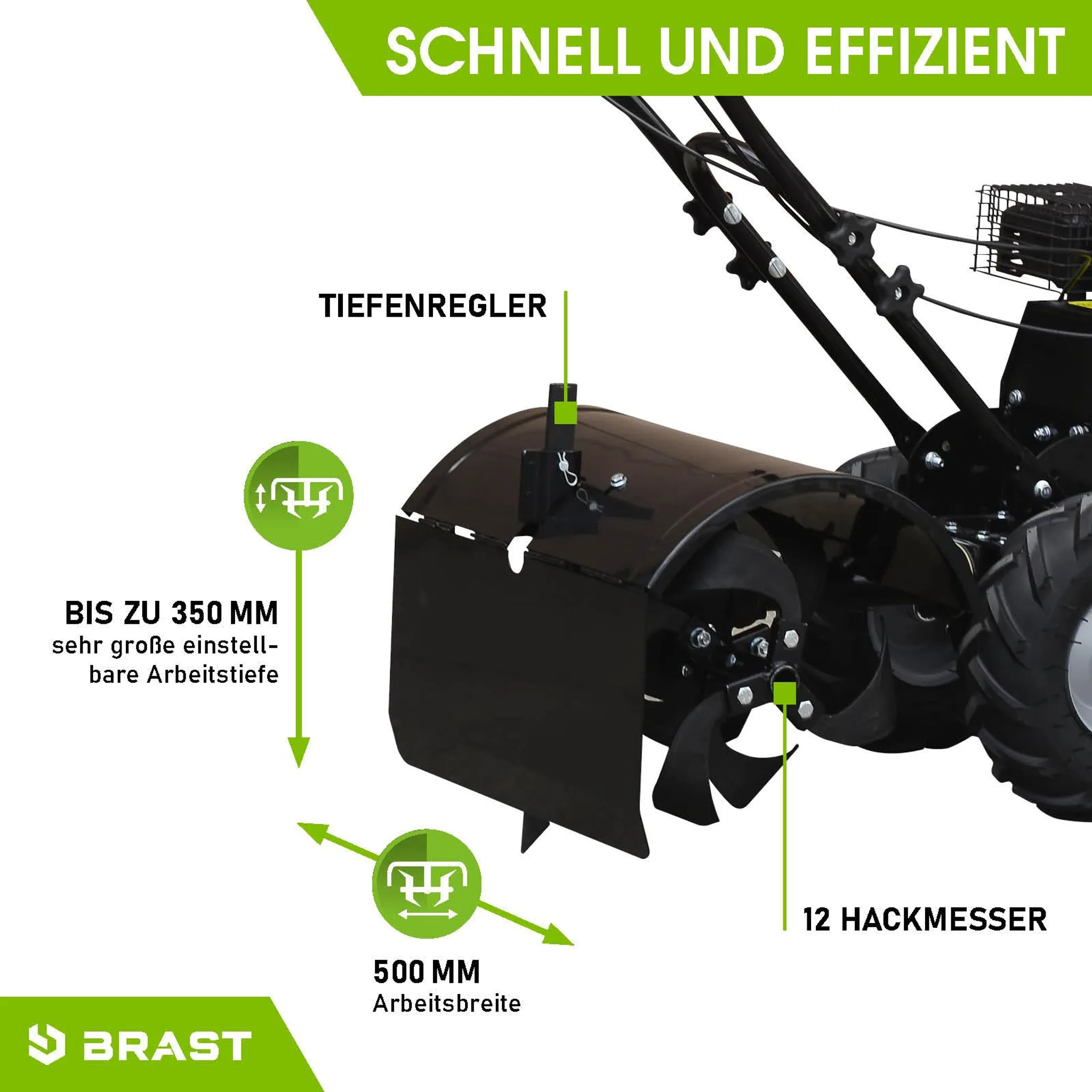 BRAST Benzin Gartenfräse 7500 B&S – Bild 5