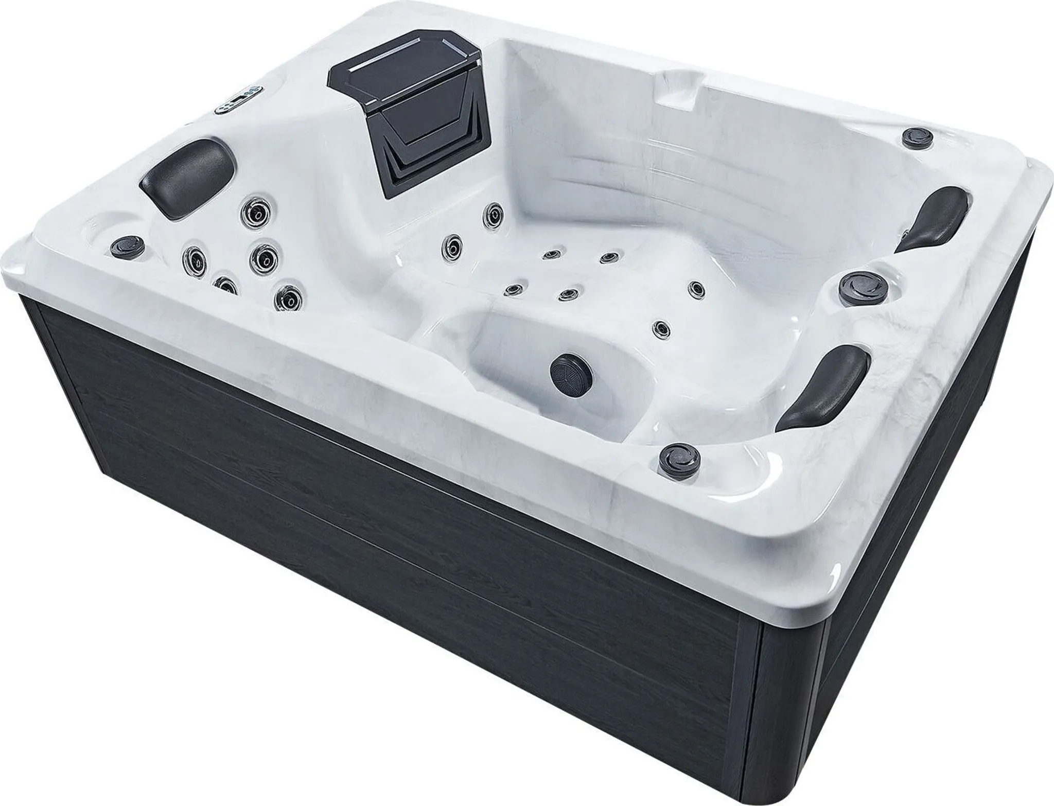 Artsauna Outdoor Whirlpool Oasis - Spa mit Massagedüsen, LED-Beleuchtung, 2 Filter, Abdeckung, Pumpe - Whirlpool winterfest & beheizbar