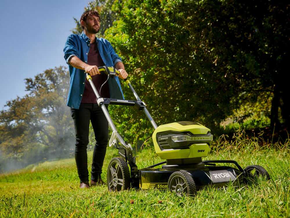 Akku‐Mulch‐Mäher RYOBI RY36LMMX51A‐140, inkl. 1x 36 V 4Ah Akku, Schnittbreite 51 cm,