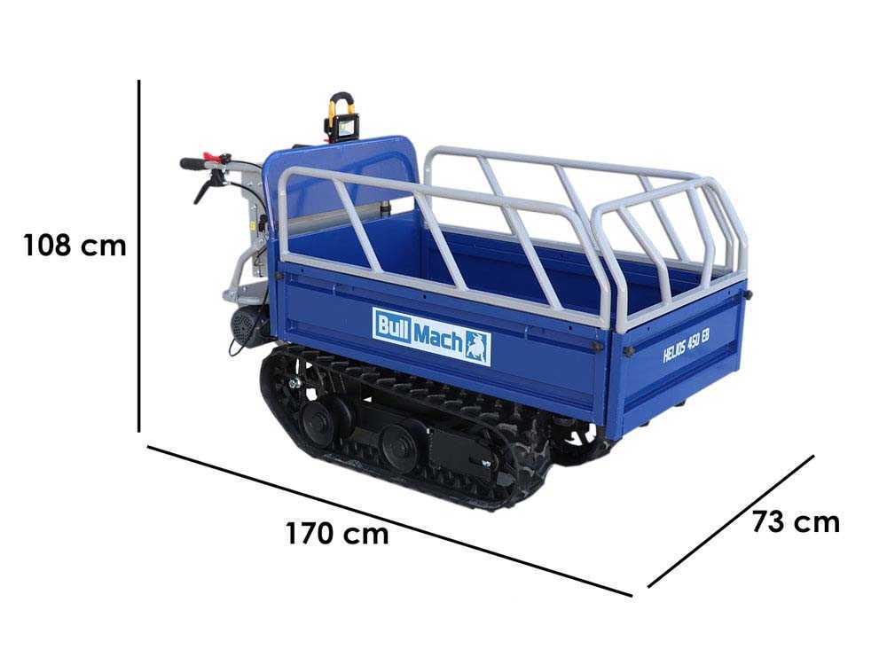 Akku Raupendumper BullMach Helios 450 EB - manuell ausziehbare Mulde 450 kg