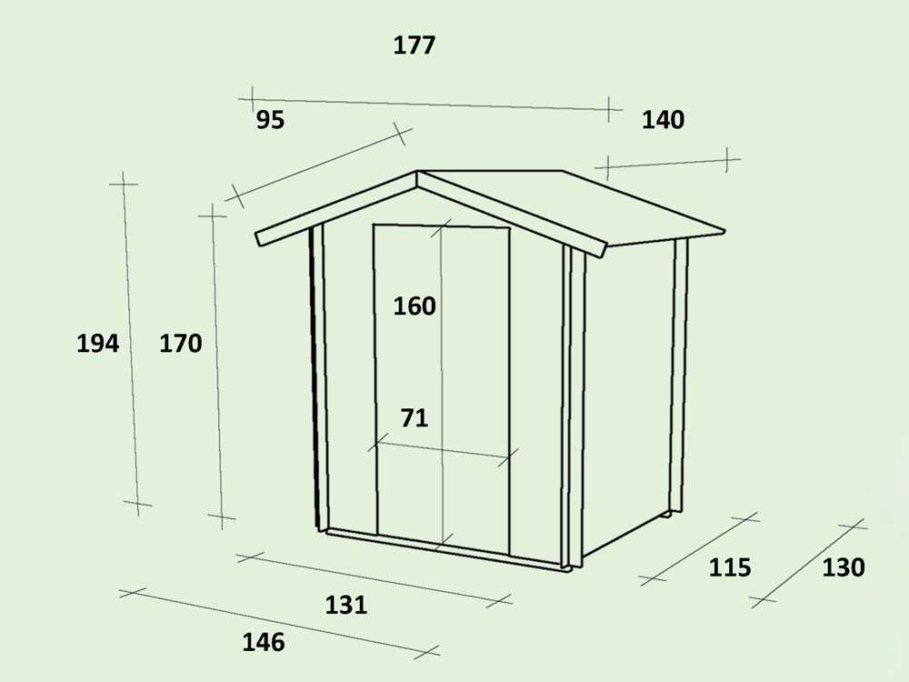 Alce Flavia 146x130 – Gartenhaus aus Holz – Mit Frontfenster – 146x130x194 cm – Bild 3