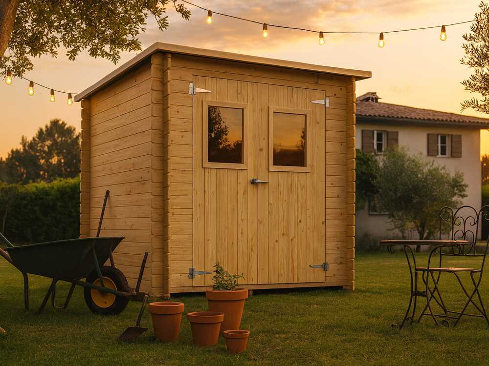 Alce Gallipoli 198x198 - Gerätehaus aus Holz - Mit Frontfenster - 204x205x197 cm