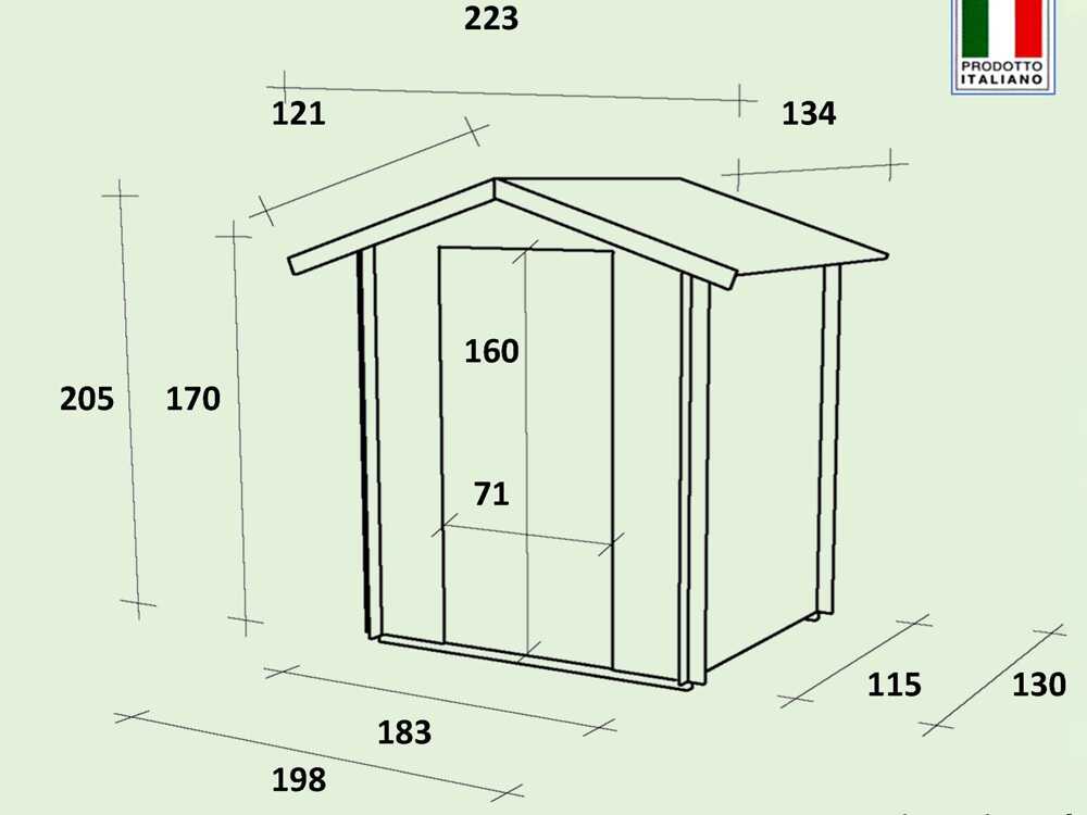 Alce Livia 198x130 – Gerätehaus aus Holz – Mit Frontfenster – 198x130x205 cm – Bild 3