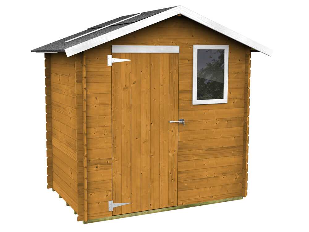 Alce Livia 198x130 Lärche – Gerätehaus aus Holz – Mit Frontfenster – 198x130x205 cm – Bild 3