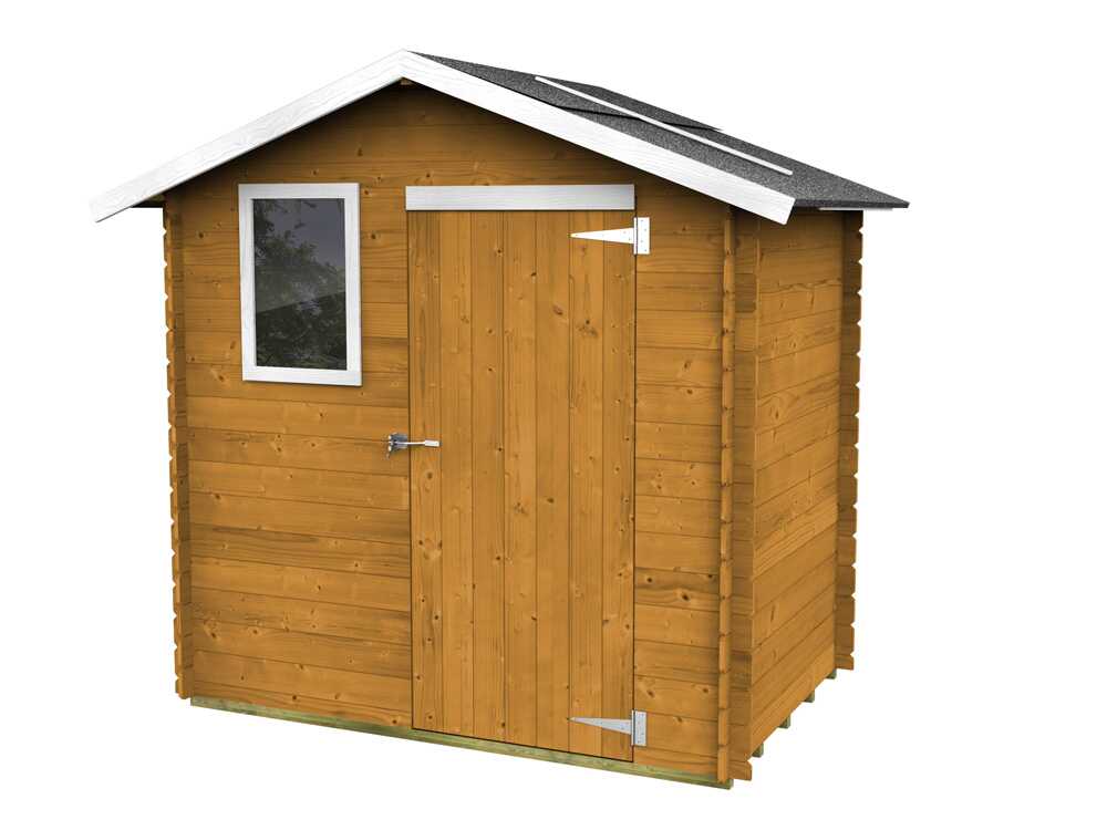 Alce Livia 198x130 Lärche – Gerätehaus aus Holz – Mit Frontfenster – 198x130x205 cm – Bild 4