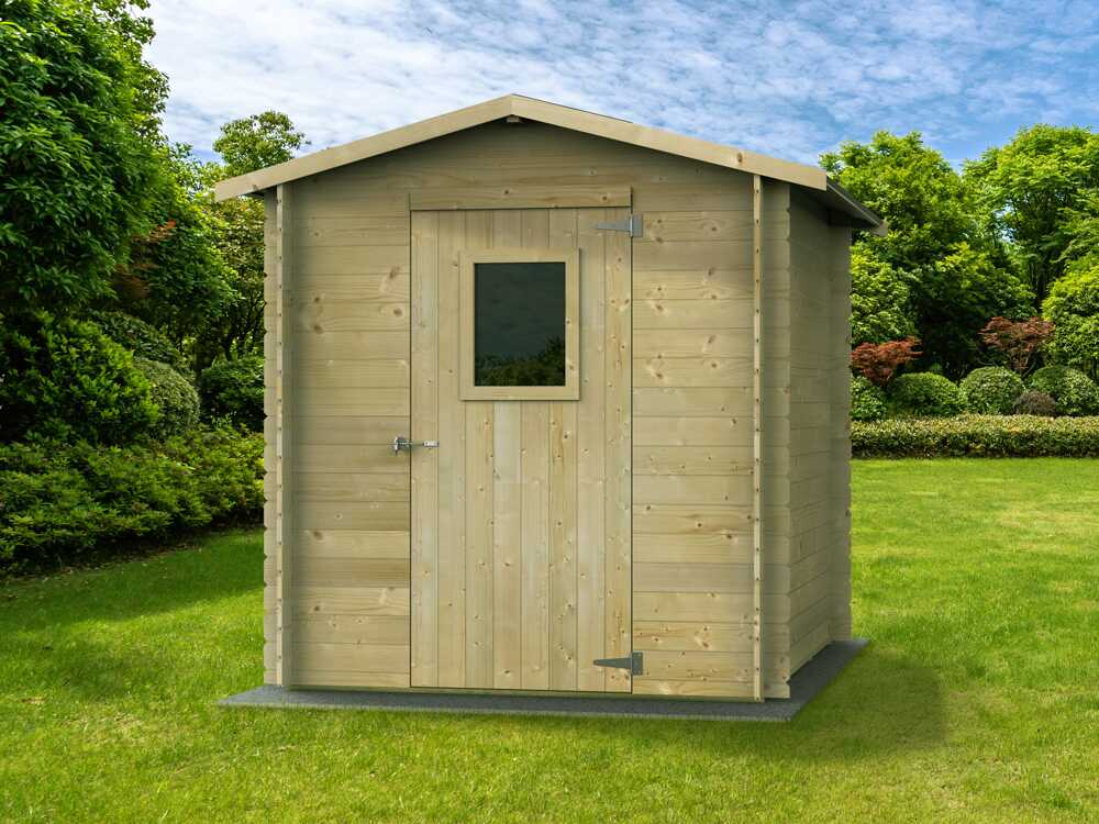 Alce Regis 198x198 – Gerätehaus aus Holz – Mit Frontfenster – 198x198x216 cm