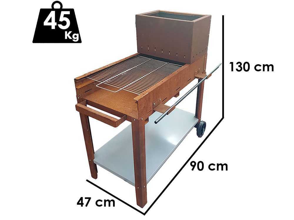 BBQ-Grill FLIPPER für Holz und Holzkohle - 45x50 cm Grillrost - vollständig aus Cortenstahl