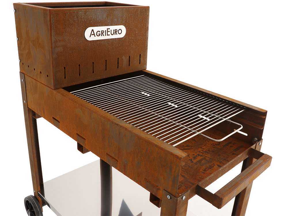 BBQ-Grill FLIPPER für Holz und Holzkohle - 45x50 cm Grillrost - vollständig aus Cortenstahl – Bild 3