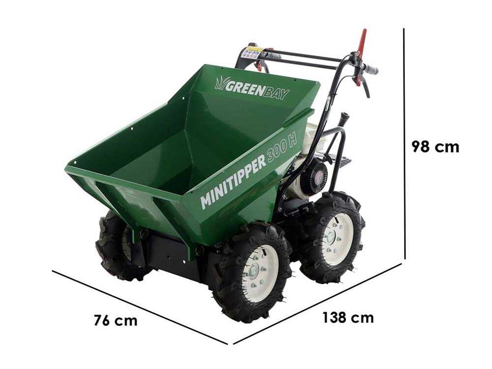 Benzin-Motorschubkarre 4x4   GreenBay MiniTipper 300 H - Hondamotor GP160
