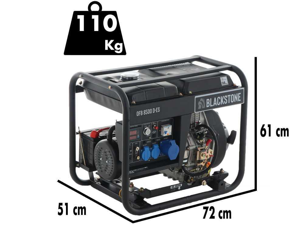 Blackstone OFB 8500 D-ES - Diesel-Stromerzeuger mit AVR-Regelung 6.3 kW - Dauerleistung 6.0 kW - 230V