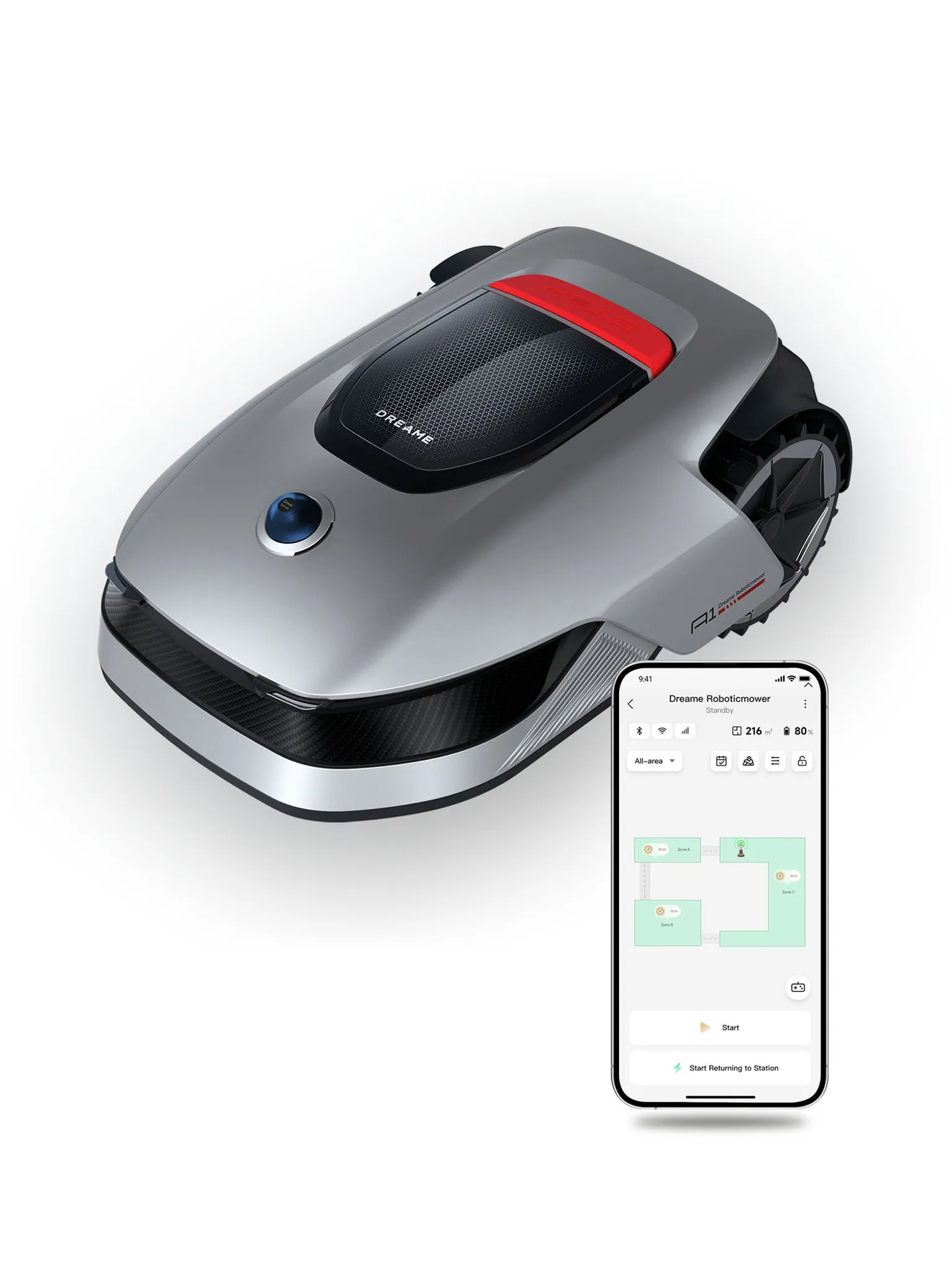 Dreame A1 Pro+Rasenmäher-Garage Combo,Intelligenter Mähroboter,Drahtloser Umfang Mähroboter,App-Steuerung,Intuitive Zonenverwaltung,3D-Erkennung – Bild 9