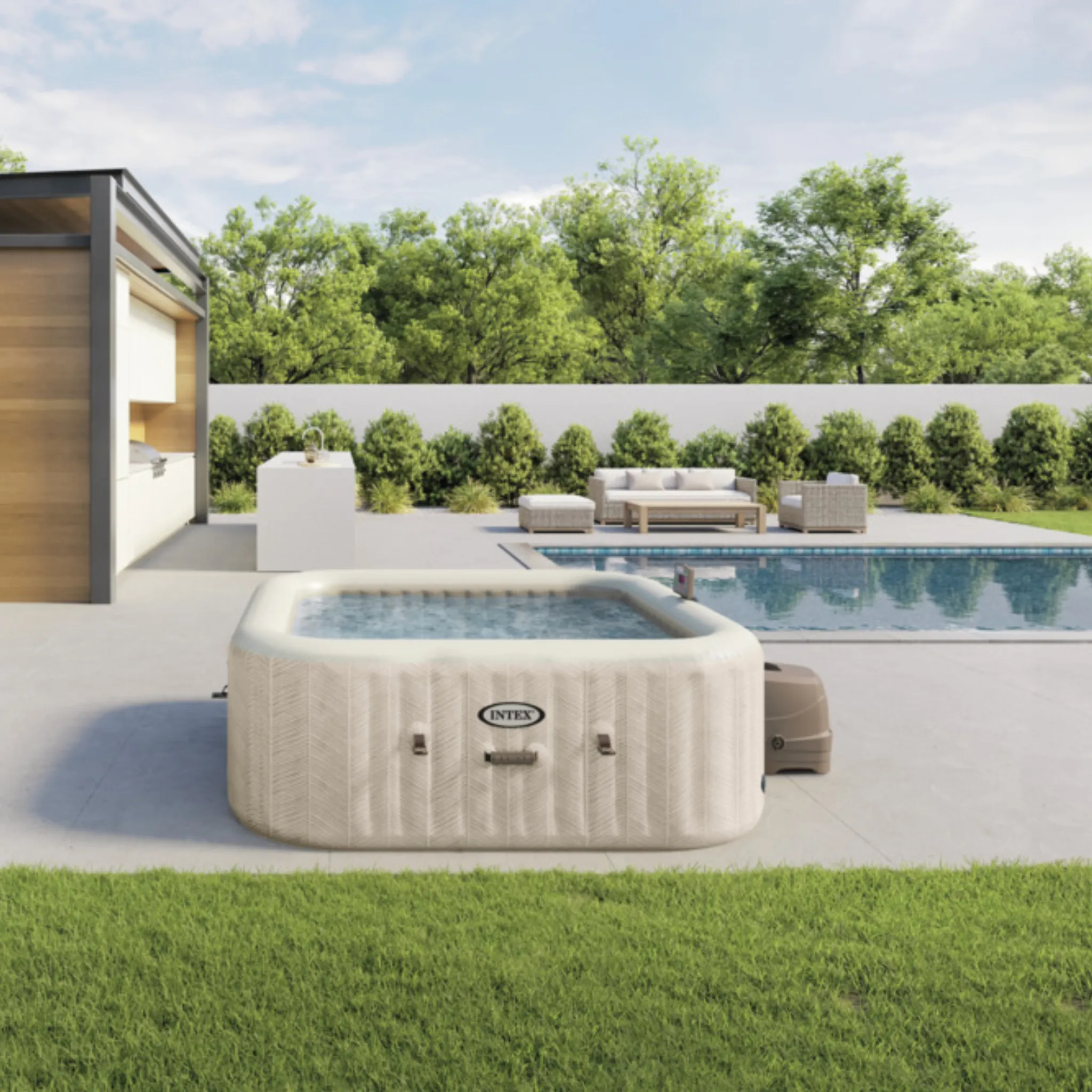 INTEX 28446NP - Whirlpool - Chevron Deluxe Square Bubble (175x175cm) für 4 Personen – Bild 9