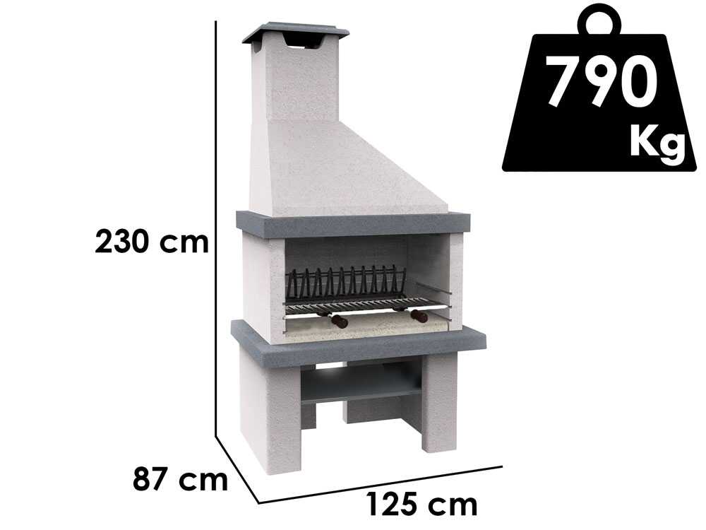 Edilmark Happy - Grillkamin für Holz und Holzkohle - Hintere Feuerstelle
