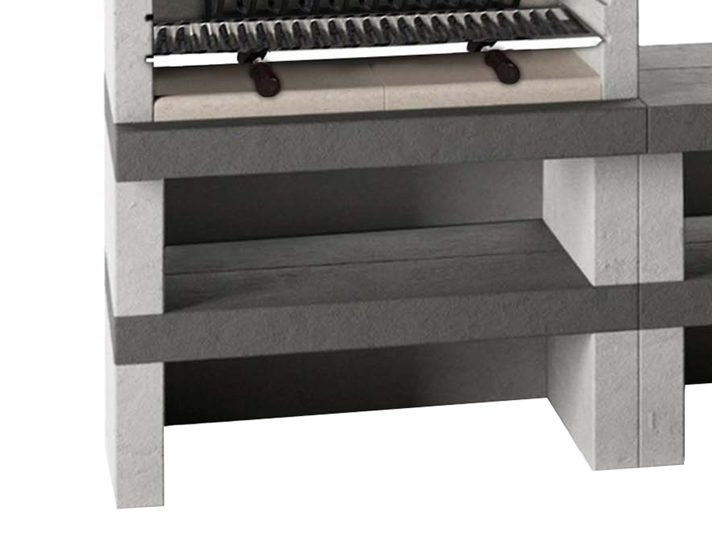 Edilmark KUBO.1 - Grillkamin Holz und Holzkohle - intere Feuerstelle, beidseitig nutzbare Bank/Ablagefläche – Bild 3