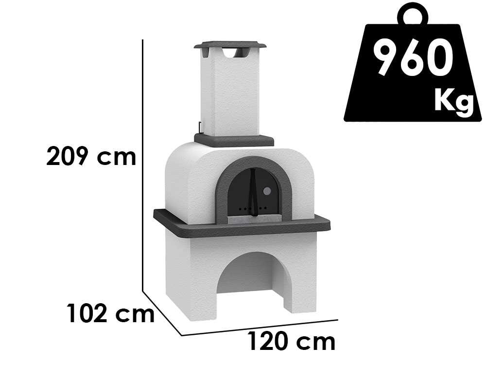 Edilmark Pizeta - Holzbackofen für den Außenbereich  - Backkammer 80x70 cm