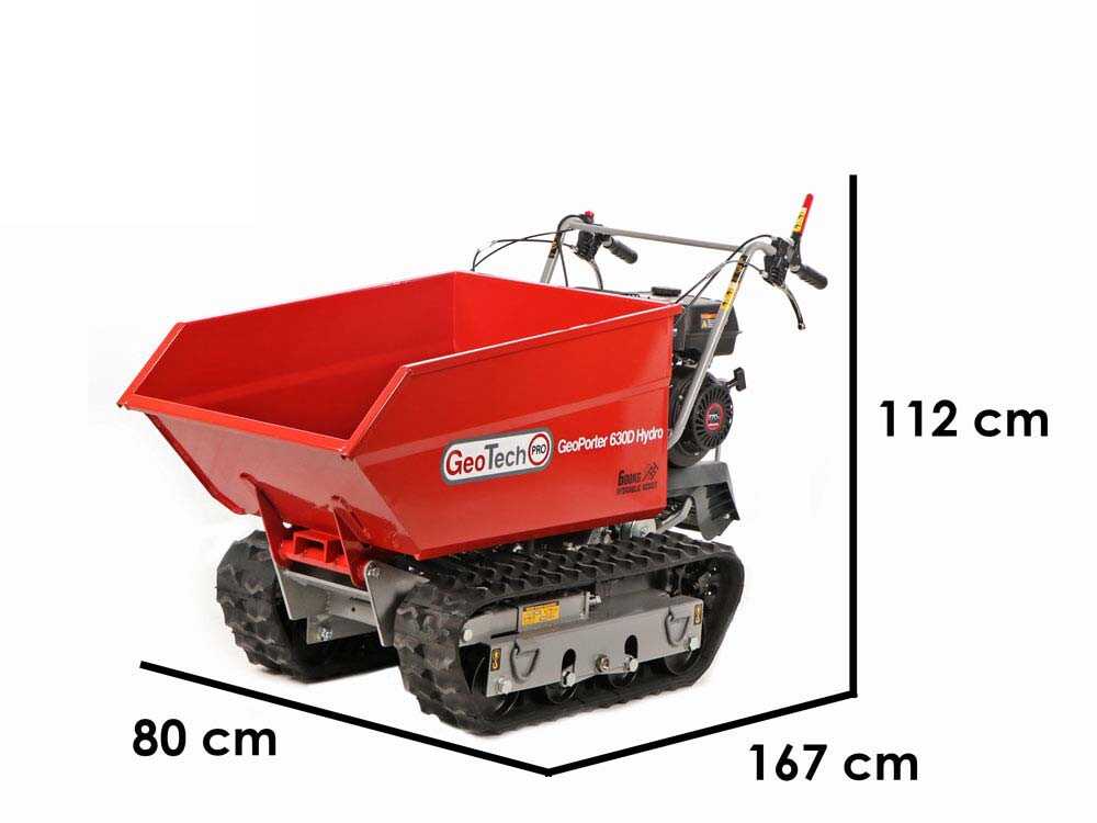 Geo Tech - Pro GeoPorter 630D Hydro - Raupendumper - Hydraulische ausziehbare Mulde 600Kg