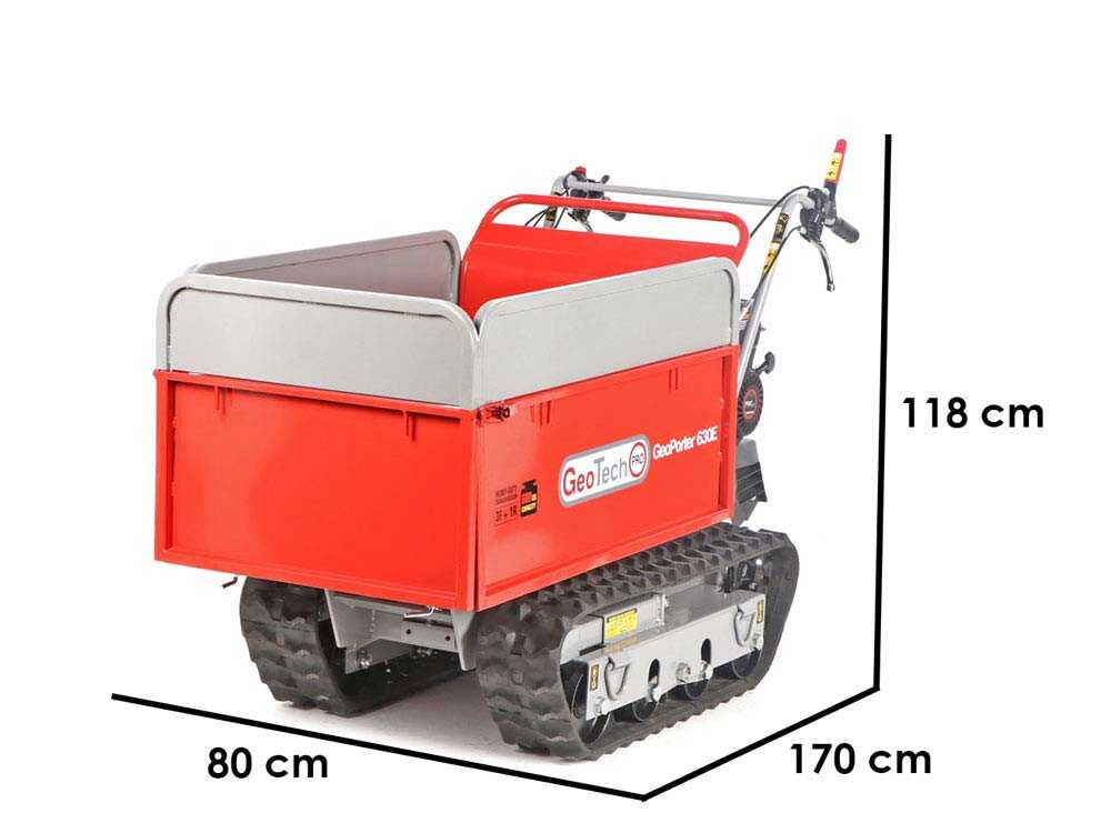 GeotechPro GeoPorter 630E - Raupendumper - ausziehbare Mulde 600 kg