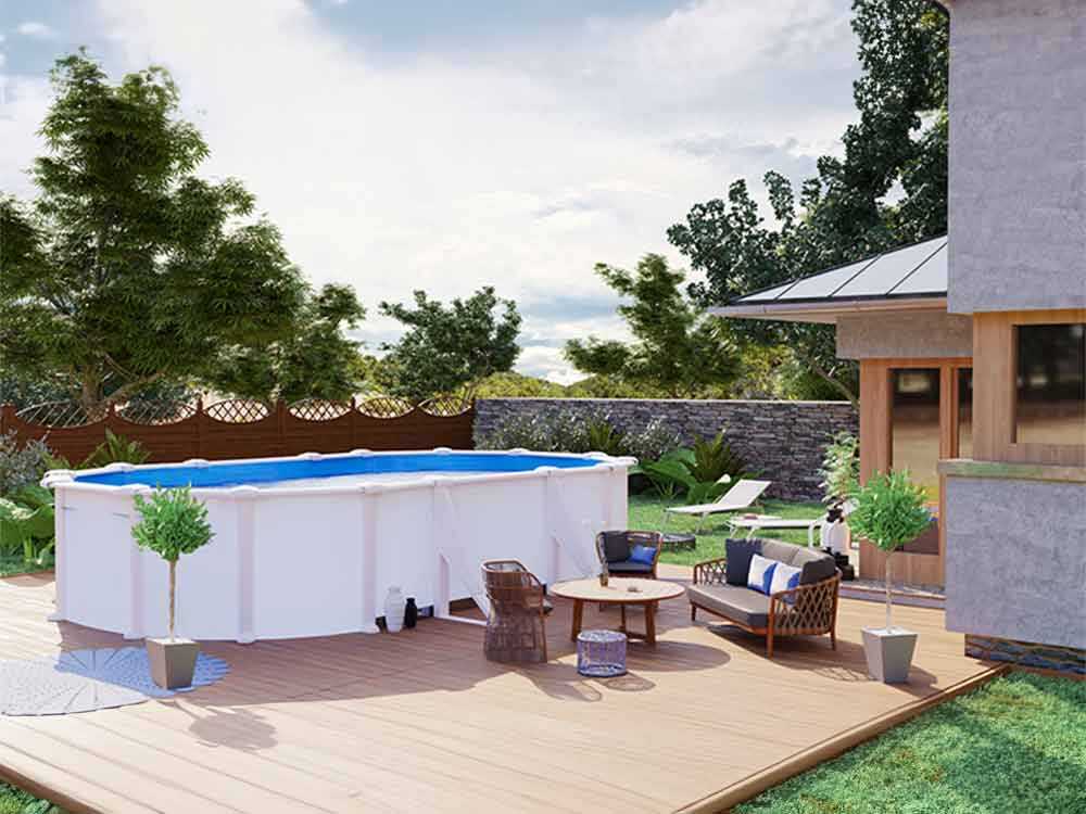 Gre Atlantis Oval 610x375x132cm - Stahlwandbecken – Bild 3