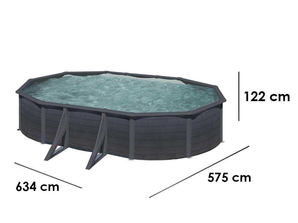 Gre Kea Ovale 610x375x120cm - Stahlwandpool