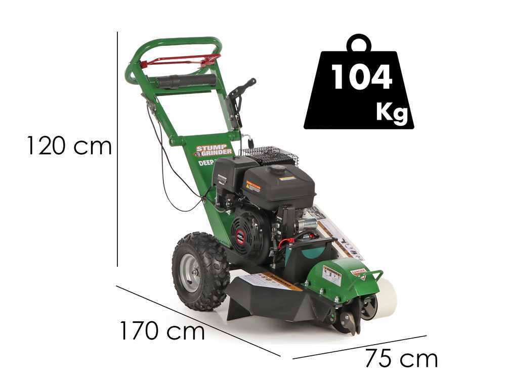 GreenBay Deep LE-330 - Baumstumpffräse - Loncin-Motor 420 ccm mit E-Starter - Schneidegerät mit 8 Wolframkarbidhämmern