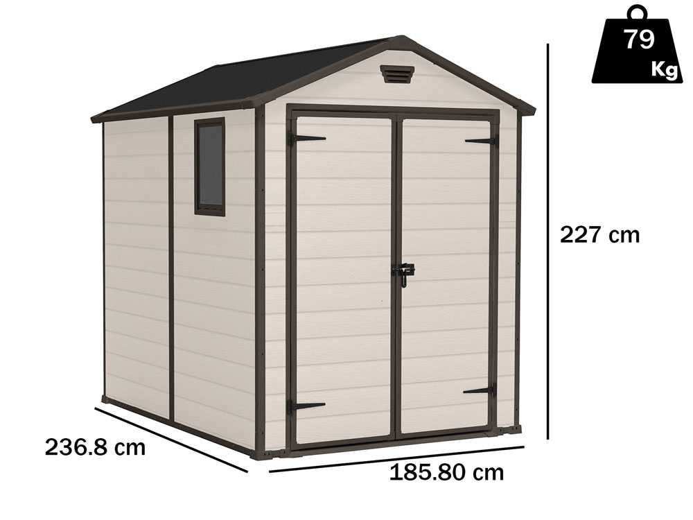 Keter Manor beige - Gartenhaus - mit Seitenfenster - 185x236x227 cm