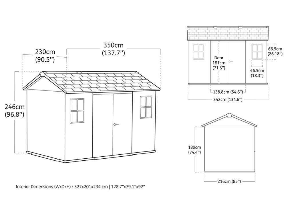 Keter Signature Walnut 7511/1175 – Gerätehaus – Mit Fenstern – 230 x 350 x 246 cm – Bild 4