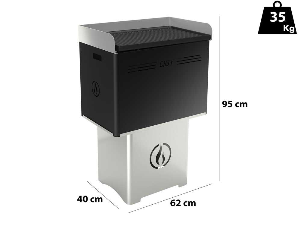 Linea VZ QBY - Tragbarer Pelletgrill mit Pyrolyse-Technologie - schwarz