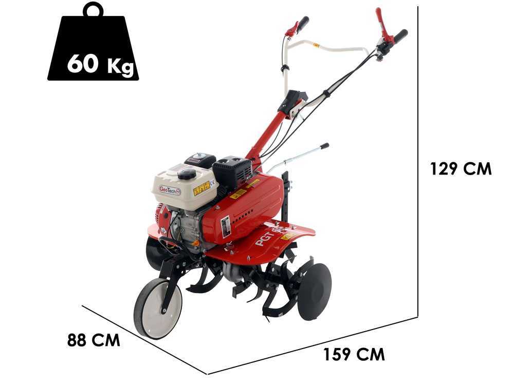 Motorhacke GeoTech PGT680 - Fräse cm 85 - Riemen- und Kettenantrieb - Motor 208 ccm