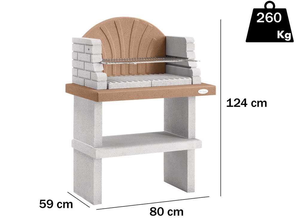 Palazzetti Siviglia - Grillkamin aus Beton - für Holz und Holzkohle