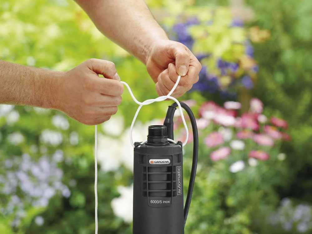 Tiefbrunnenpumpe Gardena 6000/5 Inox Automatic - für klares Wasser - eingebauter Schwimmer