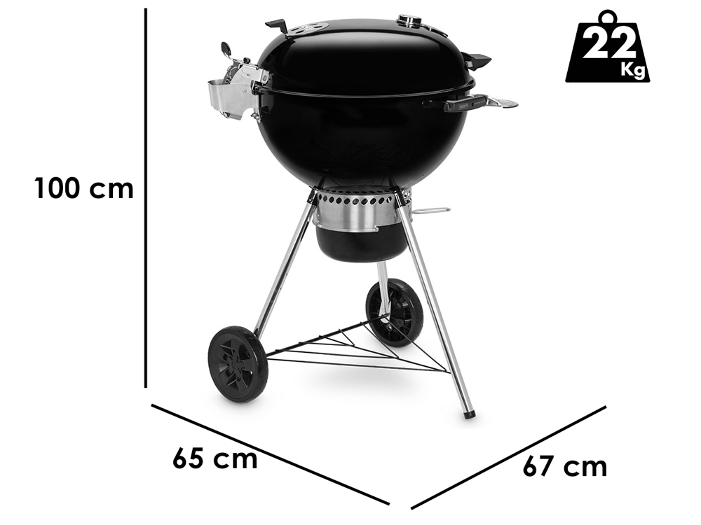 Weber Master Touch Premium E-5770 BLK Holzkohlegrill - Abmessungen des Grillrosts 57 cm