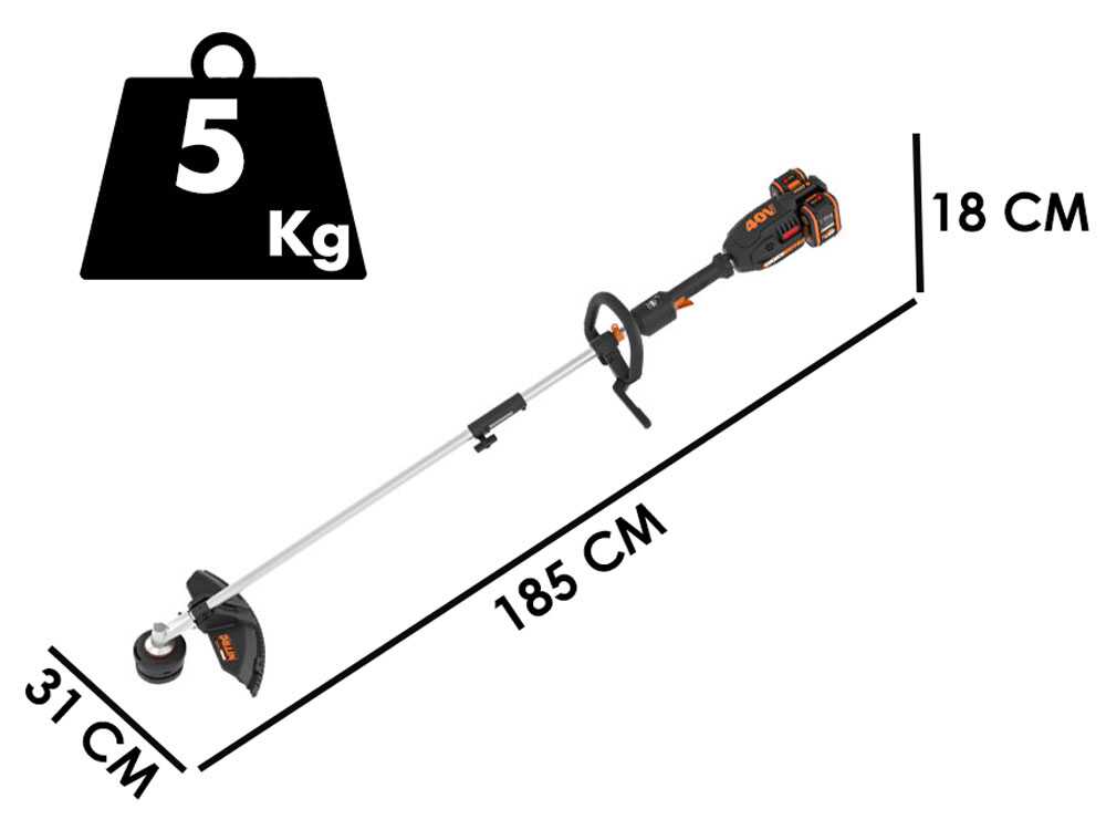 Worx NITRO WG186E - Akku-Rasentrimmer - 2x20V/4Ah